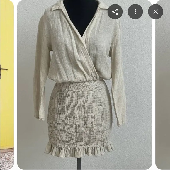 NEW Zara Linen Dress with Ruffle Hem - Picture 2 of 9